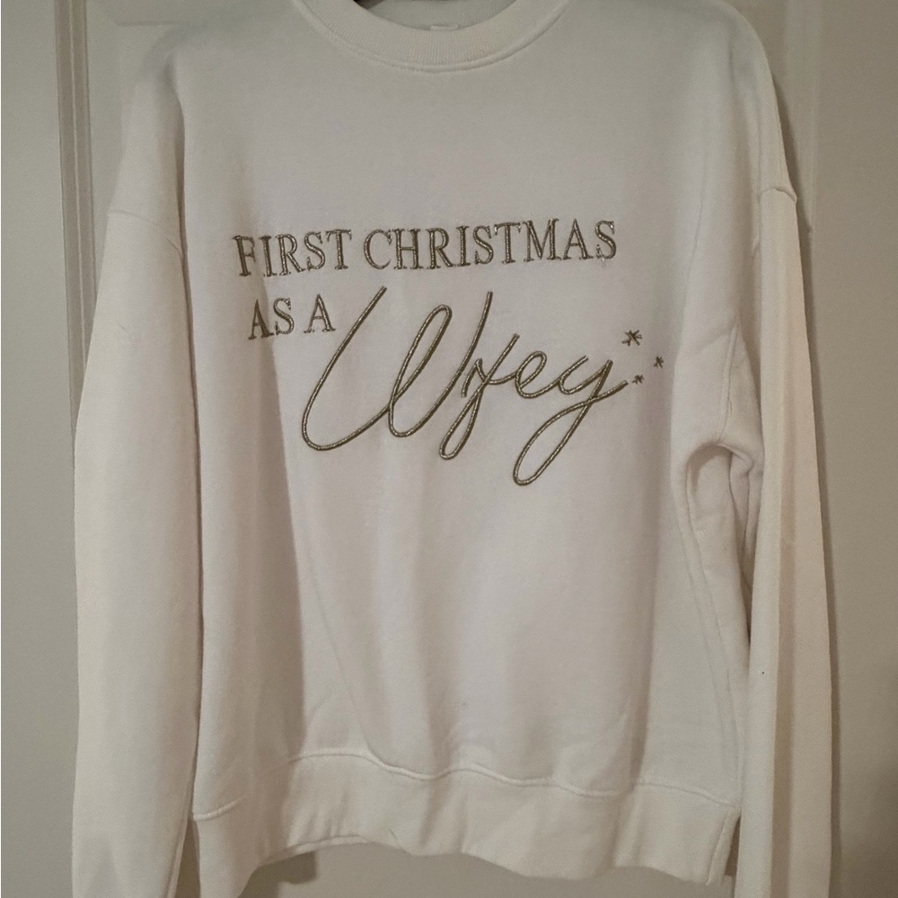 White 'First Christmas as a Wifey' Sweatshirt